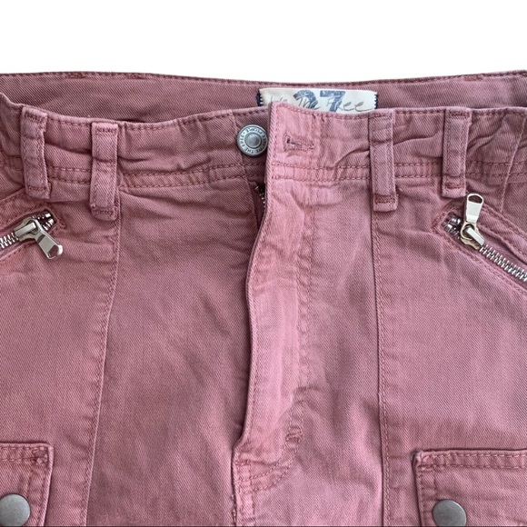 Free People Avenue Cotton Denim Mini Skirt Dusty Lilac Size 27 - Picture 10 of 10